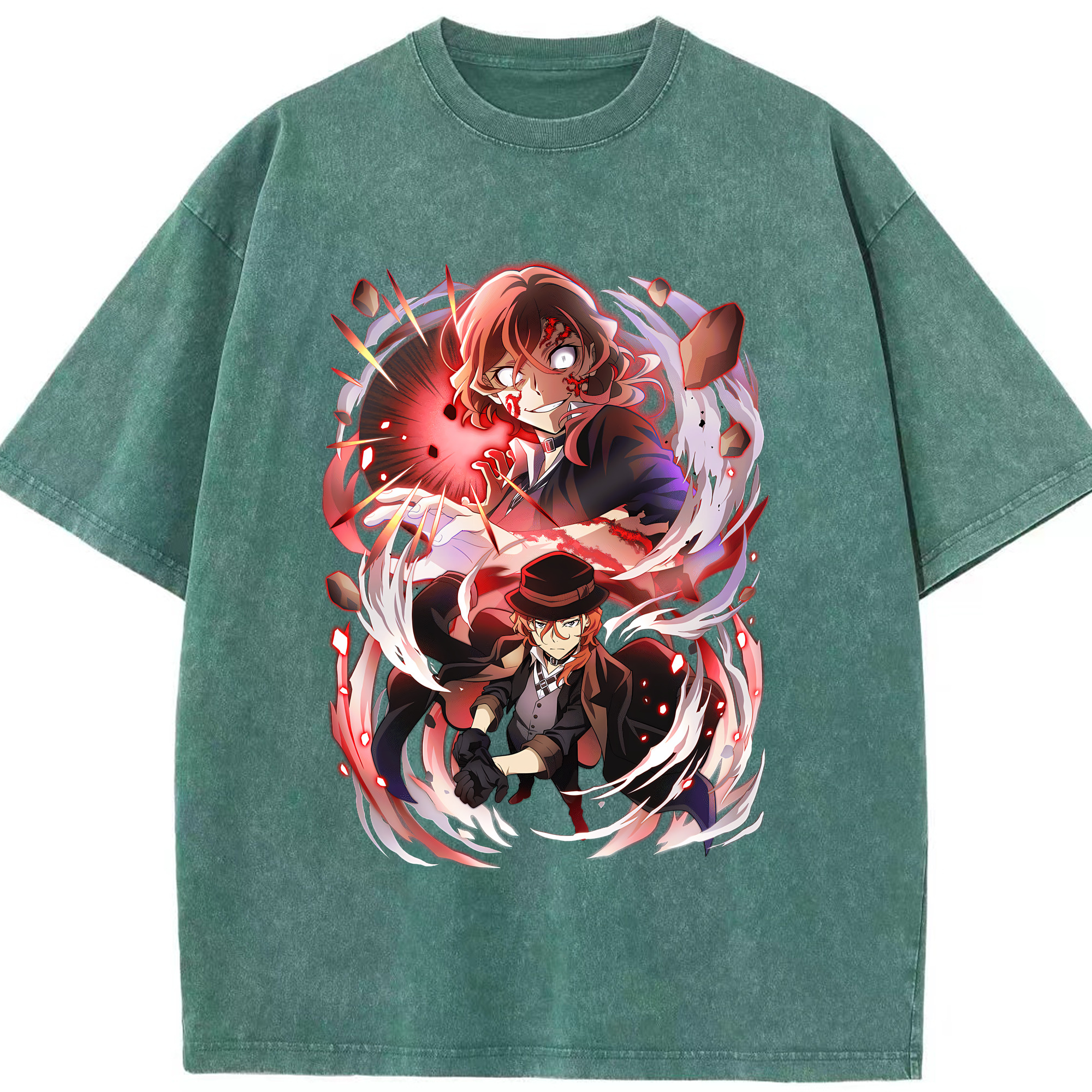 （画像用） 文豪ストレイドッグス Bungo Stray Dogs 綿100% ヴィンテージ風 半袖Tシャツ（フロントプリント）
